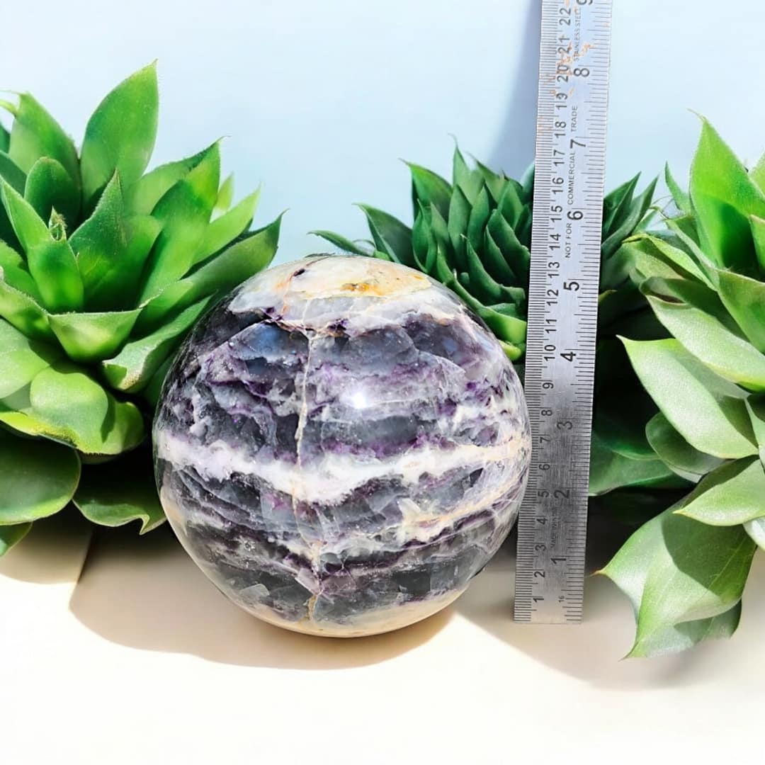 MULTI-FLOURITE SPHERE (3.7 KG 5.2 INCHES) - Image 5