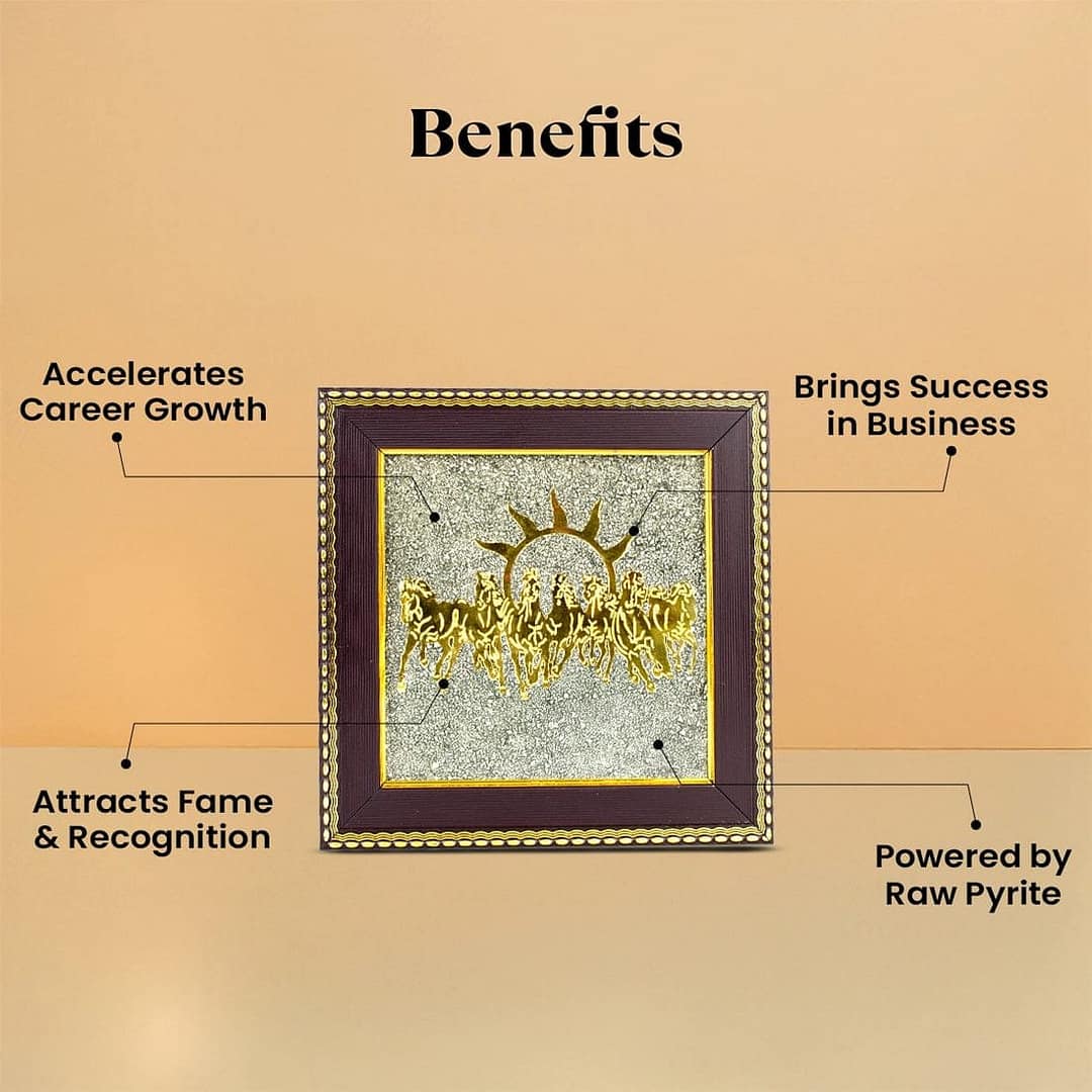 Natural Pyrite 7 Horses Frame - Image 2