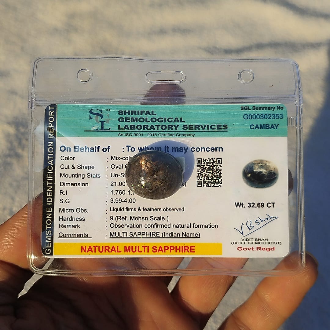 Natural Multi Sapphire Flashy Cabachon