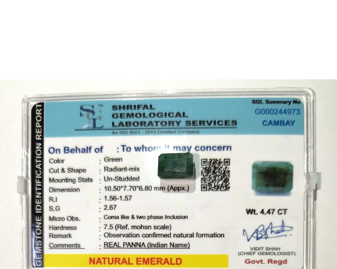 NATURAL EMERALD (4.47 CT) - Image 2