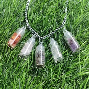 Crystal Chips Bottle Pendants