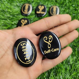 Black Agate Self-Care Zibu Coin With Numbers 5484121