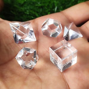 Natural Clear Quartz Crystal Geometry Set.
