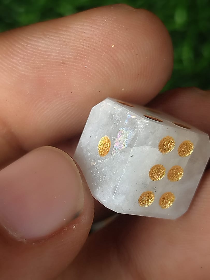 Natural Moonstone Cubic Dice. - Image 4
