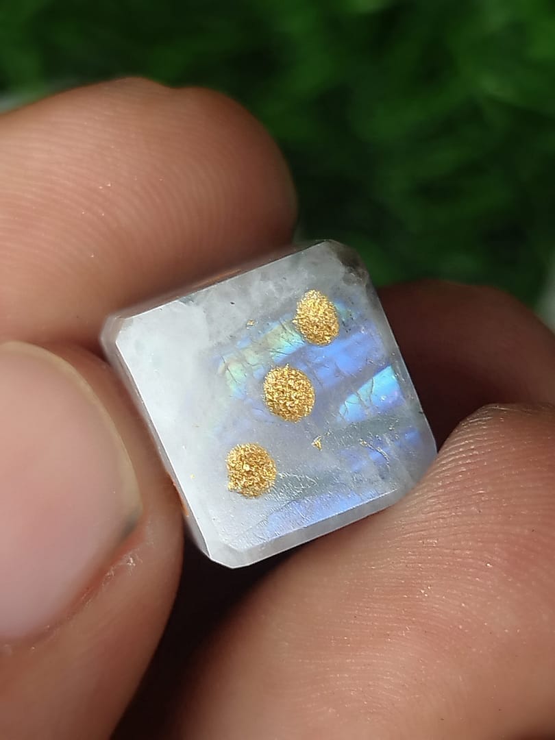 Natural Moonstone Cubic Dice. - Image 2